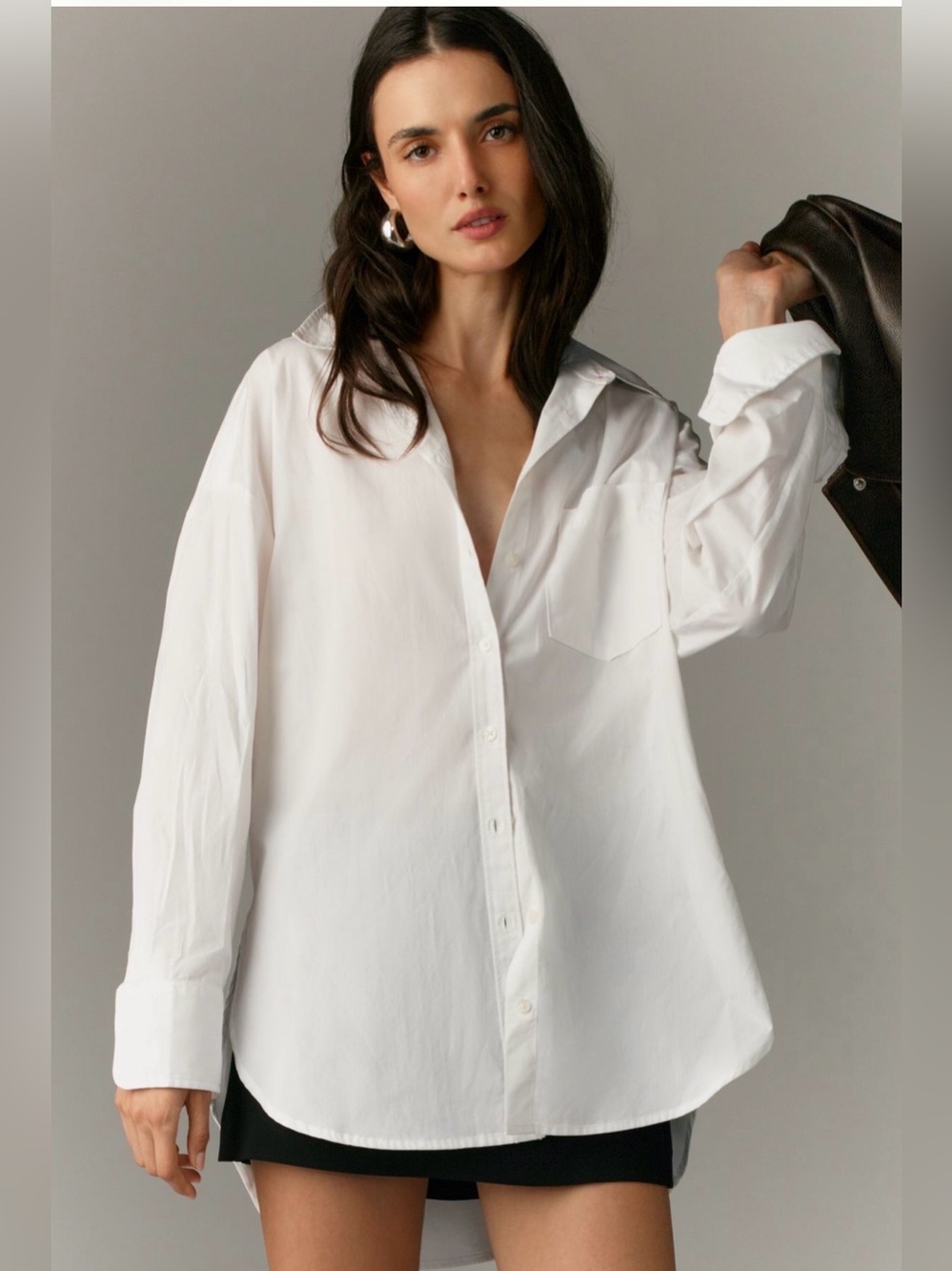 Anthropologie Maeve White Buttondown Shirt size M